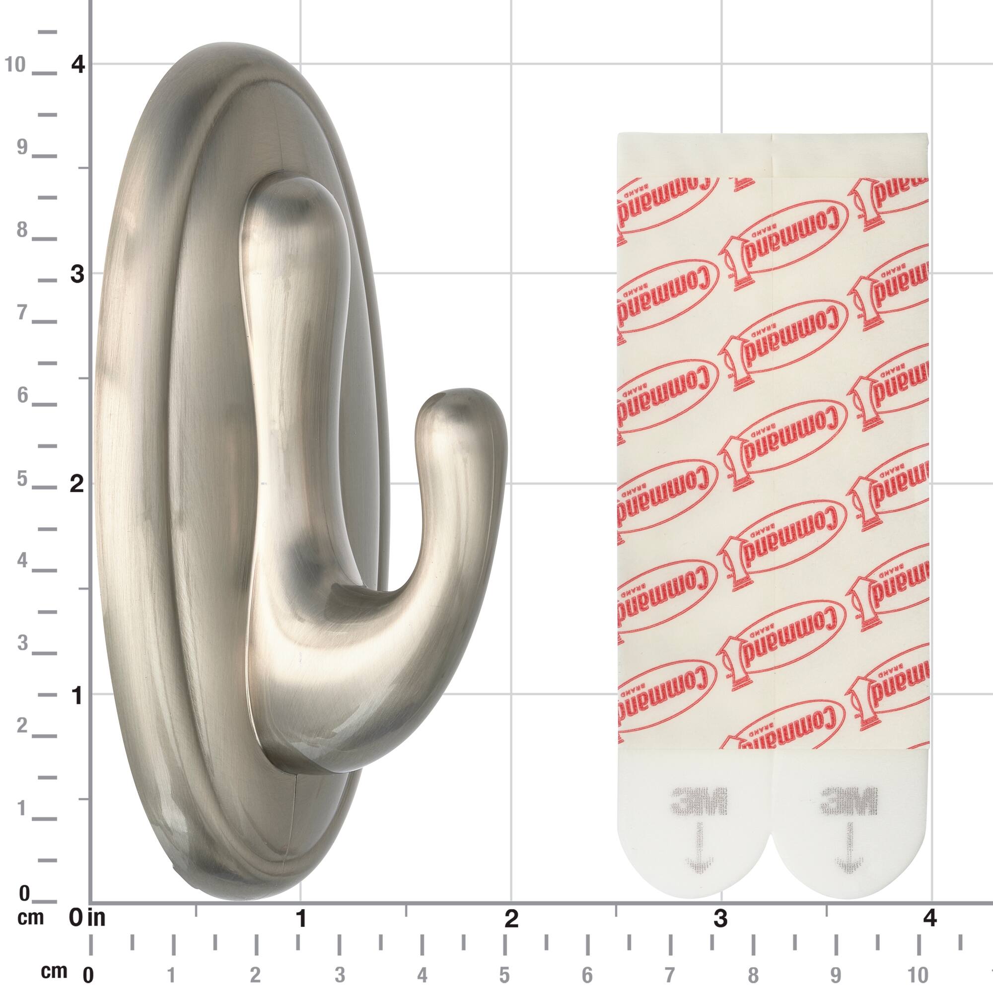 Command™ Brushed Nickel Decorative Hook